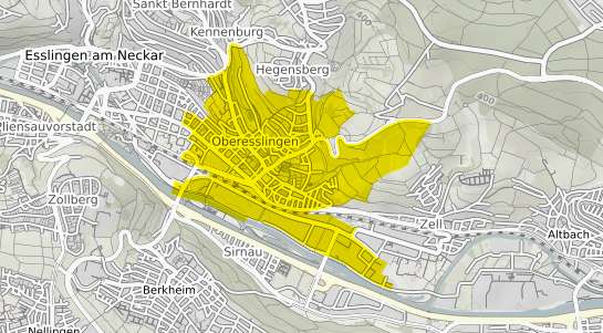Immobilienpreisekarte Esslingen am Neckar Oberesslingen